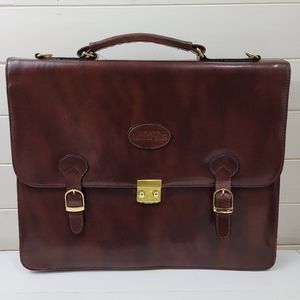 Bugatti Sartoria leather briefcase with lock